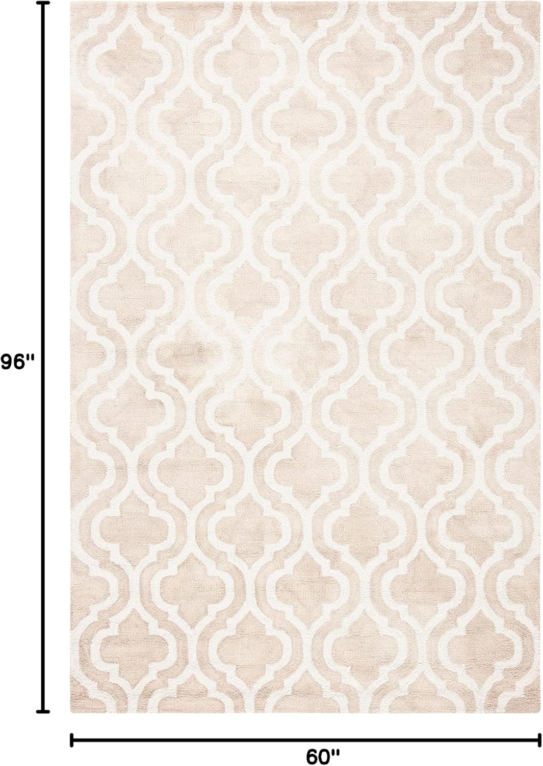 SAFAVIEH Dip Dye Collection Area Rug - 5' x 8', Beige & Ivory, Handmade Moroccan Watercolor Wool, Ideal for High Traffic Areas in Living Room, Bedroom (DDY537G)