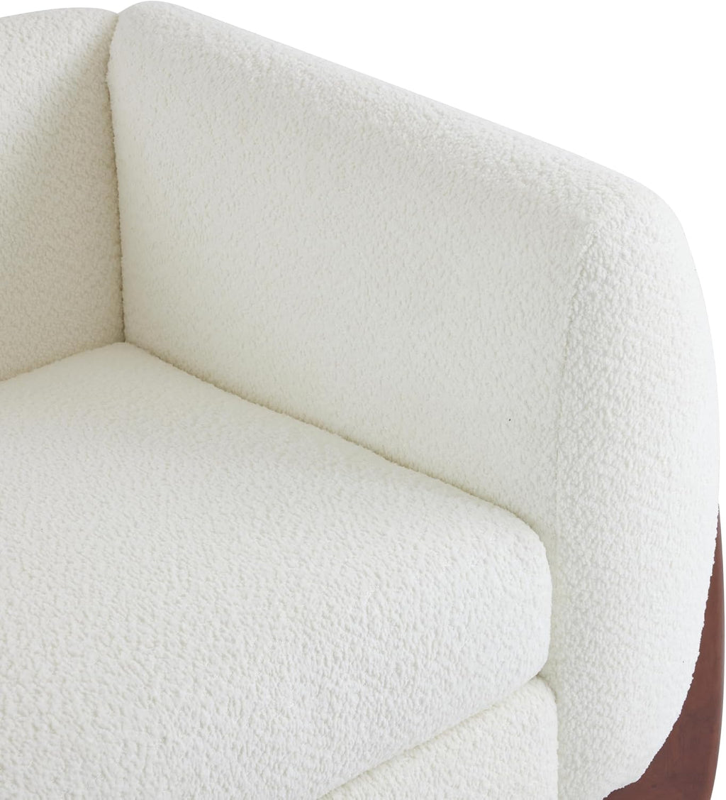 Christopher Knight Home Alma 63' Boucle Loveseat with Wood Legs, 2 Seater Sofa Couches for Living Room, Upholstered Couch Chair, Soft Seating Lounge Sofa Chair, Cozy Loveseat with Armrest, Beige