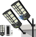 Solar Lights Outdoor Waterproof, 22 Inch Solar Street Light with 380 Ultra Bright 5730 LED, Solar Dusk to Dawn Lights with Remote Control, IP65 Motion Lights for Outside, Parking Lot (2 Pack)