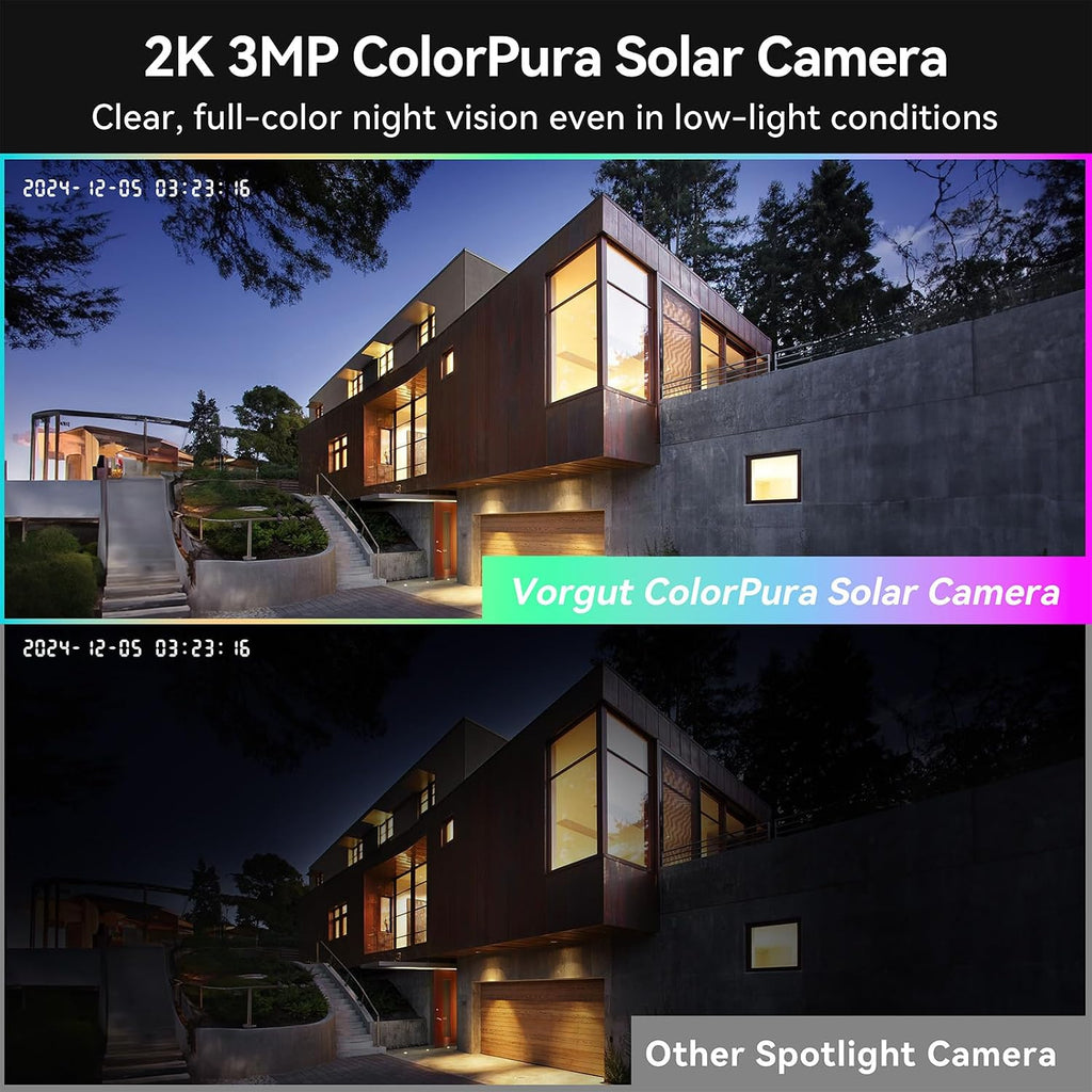 Solar Security Cameras Wireless Outdoor with 10'' Monitor, 4pcs 2K Solar Powered Camera System, 360° PTZ, Color Night Vision,Human Detection,10CH NVR with 500GB HDD,2.4G/5G WiFi,No Monthly Fee