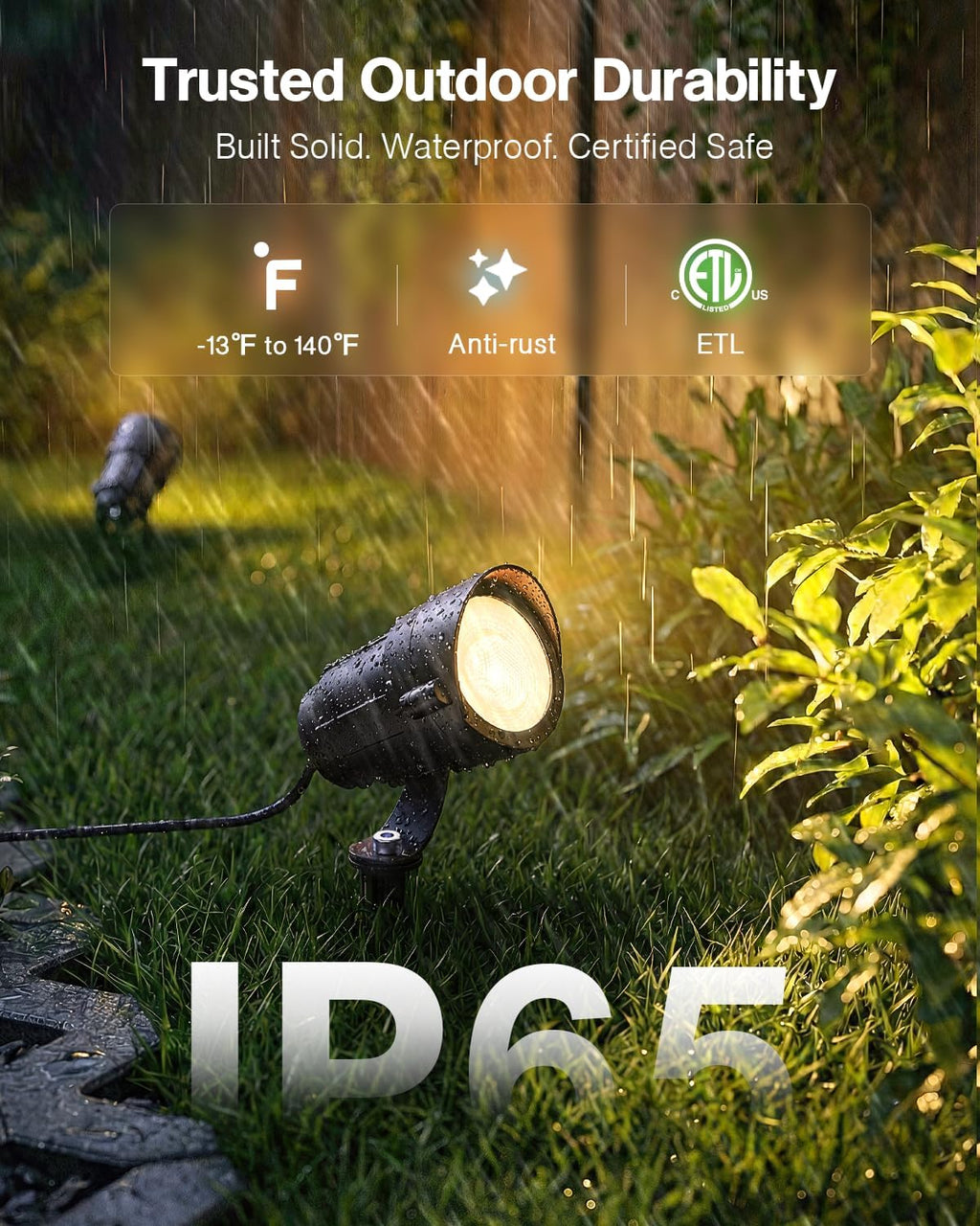 HIBOITEC Spotlights Low Voltage Landscape Lighting with Connectors 7W 2700K Landscape Lights Kit 12-24V AC/DC IP65 Waterproof for House Yard Trees Garden Outdoor 6 Packs
