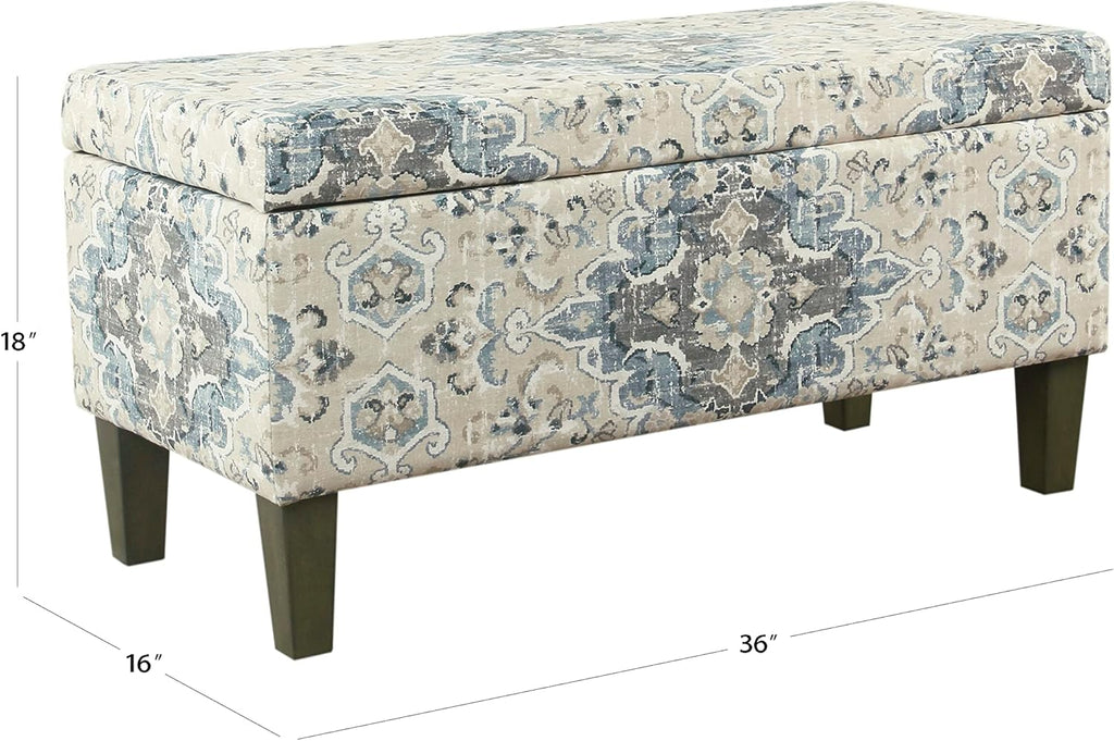 HomePop 36' Decorative Storage Bench - Antiqued Blue