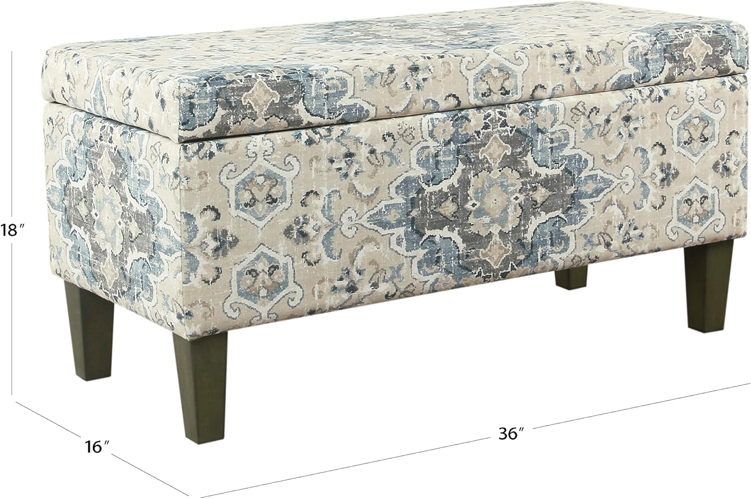 HomePop 36' Decorative Storage Bench - Antiqued Blue
