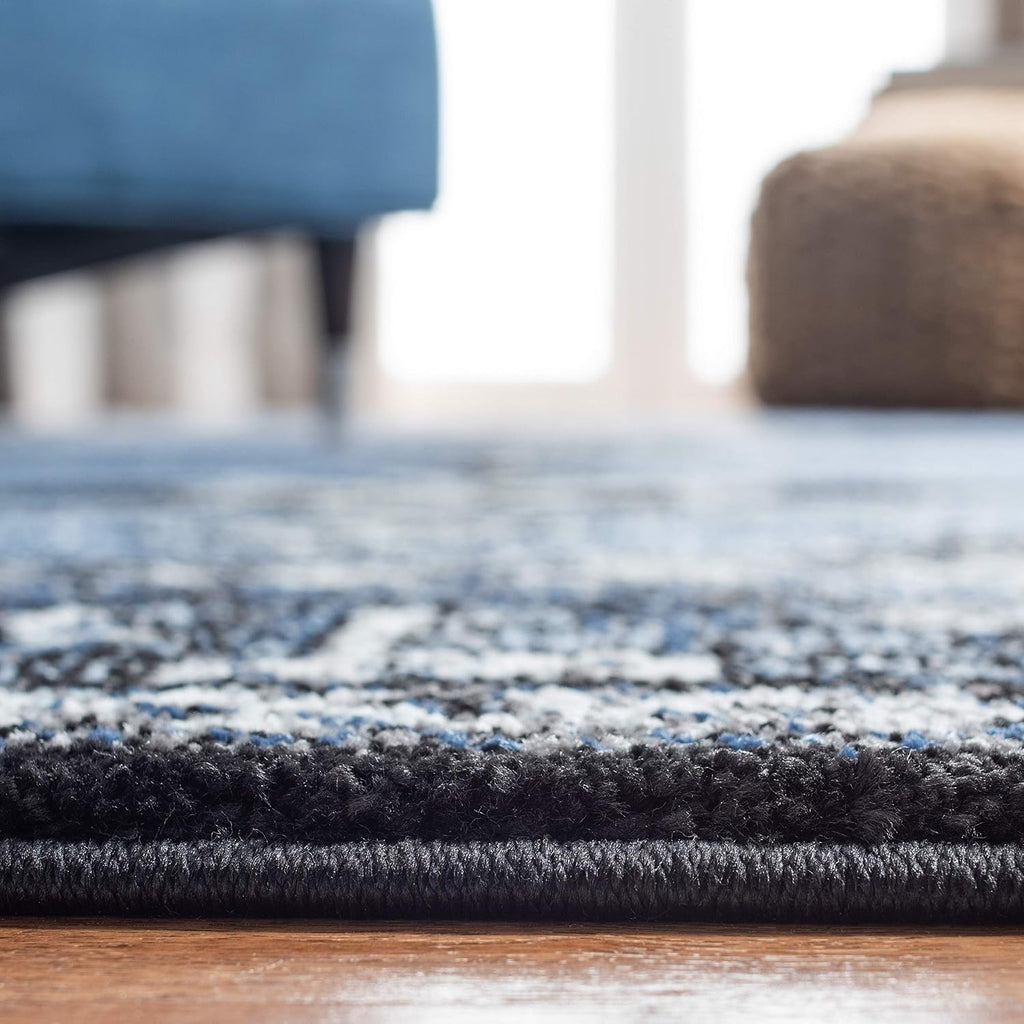 SAFAVIEH Vintage Hamadan Collection Area Rug - 9' x 12', Blue & Grey, Oriental Traditional Persian Design, Non-Shedding & Easy Care, Ideal for High Traffic Areas in Living Room, Bedroom (VTH217M)