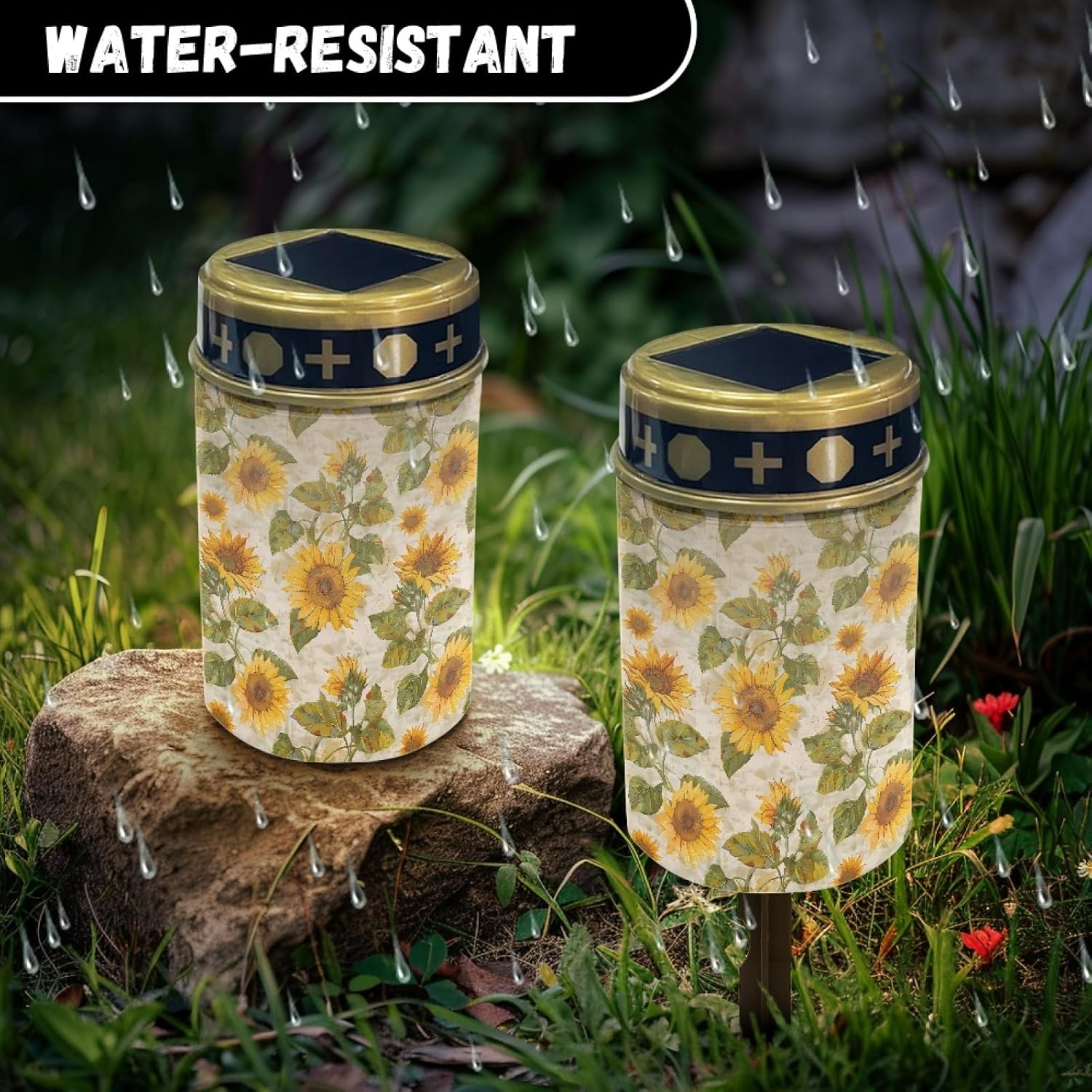Outdoor Solar Lights,Sunflower Solar Stake Lights Waterproof Solar Garden Lights Landscape Lighting Solar Pathway Lights Solar Lantern Outdoor Powered-Warm White