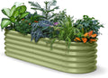 6x2x1.5 ft Galvanized Raised Garden Bed, 18' Tall Metal Raised Planters for Outdoor Plants, Vegetables, Herbs, Above Ground Raised Garden Bed Kit for Small Space Gardening - Moss Green