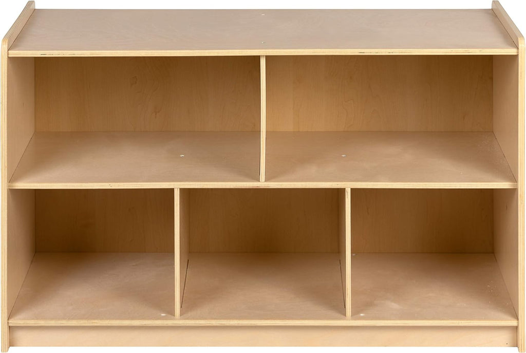 Flash Furniture Hercules Series Wooden 5-Section Classroom Storage Cabinet, School Classroom Storage Cabinet with 5 Cubbies, 24'H x 36'L, Natural