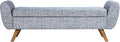 HomePop 60' Modern Storage Bench with Wood Legs - Blue Gray Woven Fabric