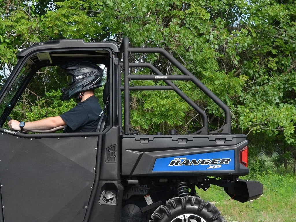 SuperATV Heavy Duty Rear Sport Accessory Bar For Polaris Ranger XP 570 / XP 900 / XP 1000/1000 / Diesel 1000 / Midsize 500/570 / EV/ETX Crew (See Fitment) | Wrinkle Black | Easy Installation
