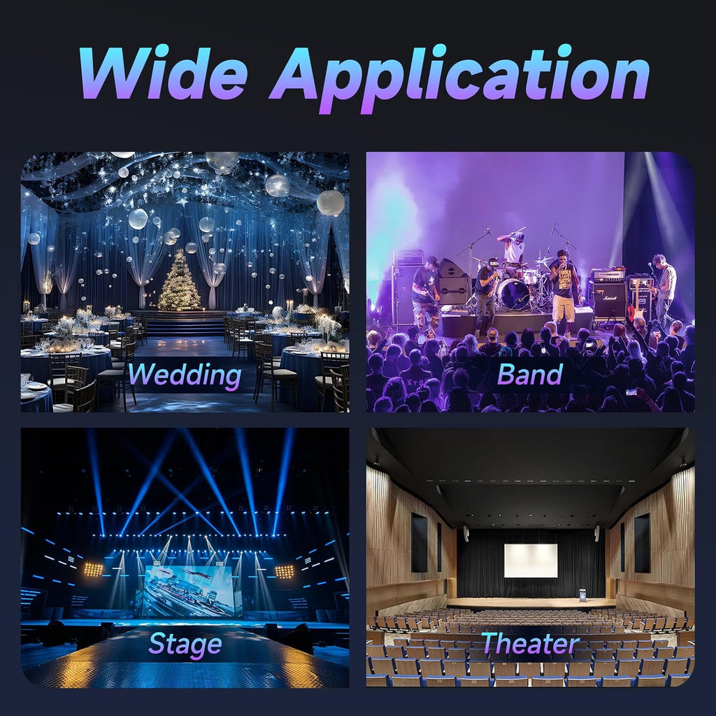 330w Follow Spotlight for Stage, 6 Color Adjustable Aperture and Zoom, with Tripod Mount, Suitable for Wedding and Concert DJ Stage Lighting