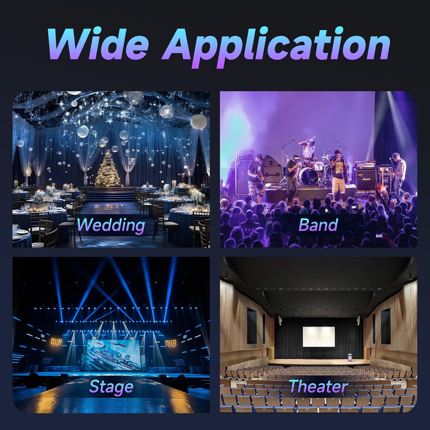 330w Follow Spotlight for Stage, 6 Color Adjustable Aperture and Zoom, with Tripod Mount, Suitable for Wedding and Concert DJ Stage Lighting