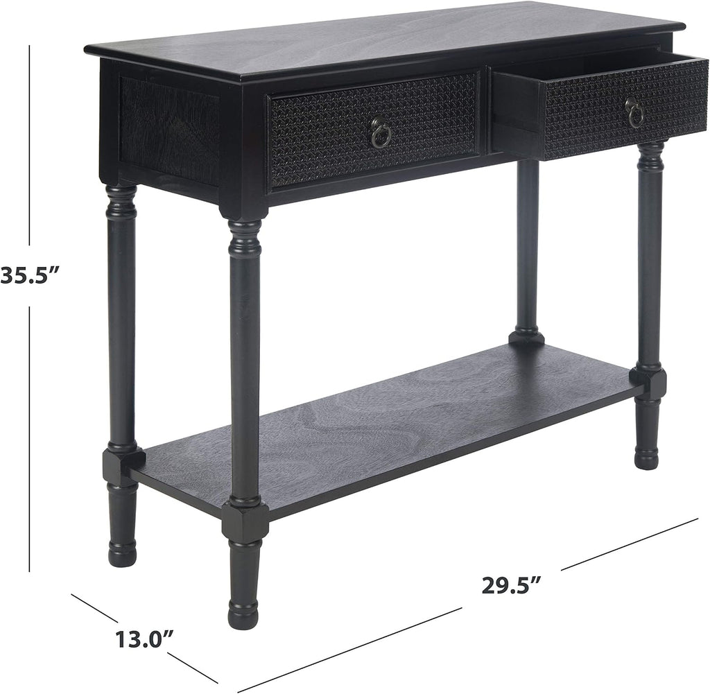 Safavieh Home Collection Haines Black 2-Drawer Bottom Shelf Console Table