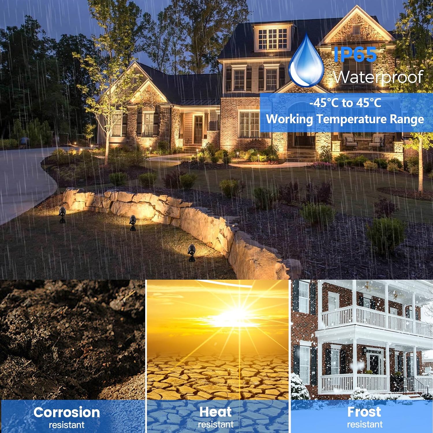 Gardencoin Solid Brass Outdoor Landscape Spotlights, 12V Heavy Duty Low Voltage Landscape Lighting, LED Spot Light Fixture Waterproof, Classic Bronze Uplight Without MR16 Bulb, 12pack