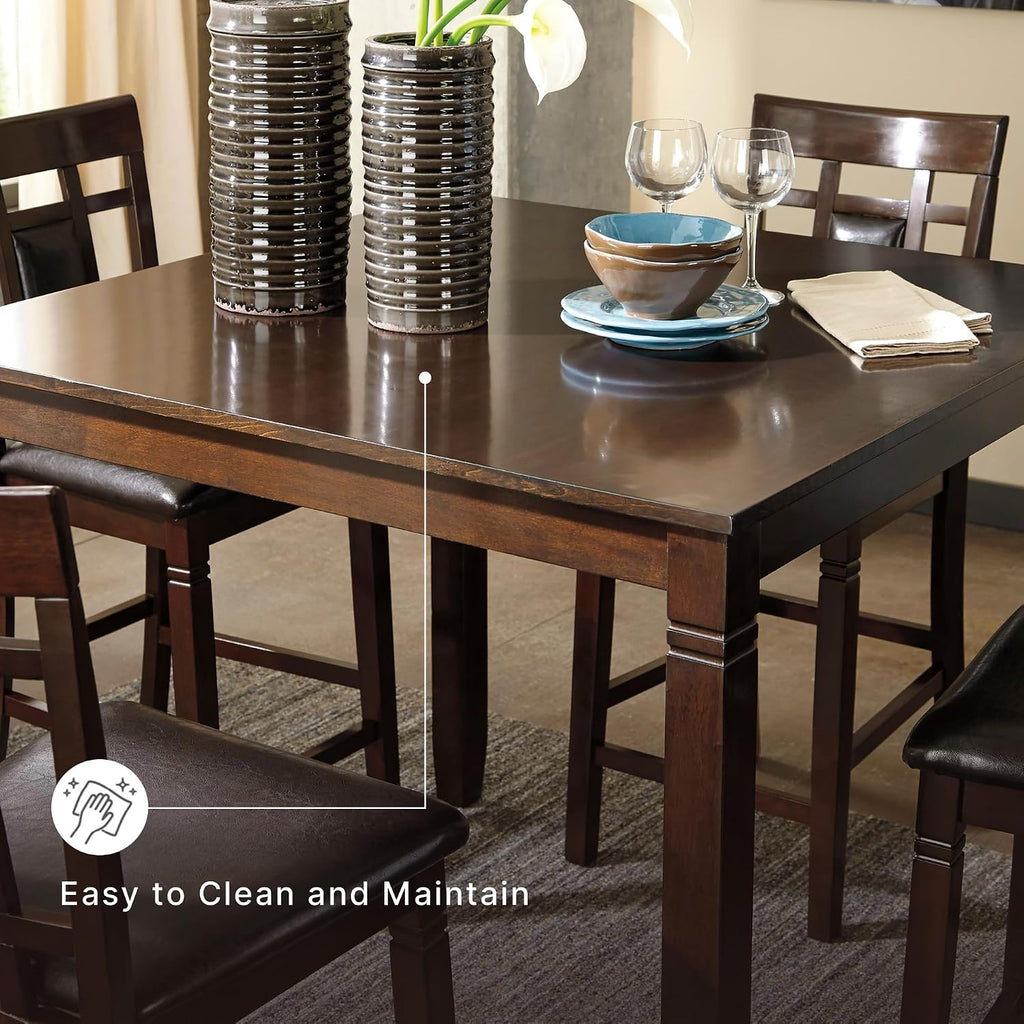 Signature Design by Ashley Bennox 5 Piece Counter Height Dining Set, Includes Table & 4 Barstools, Brown