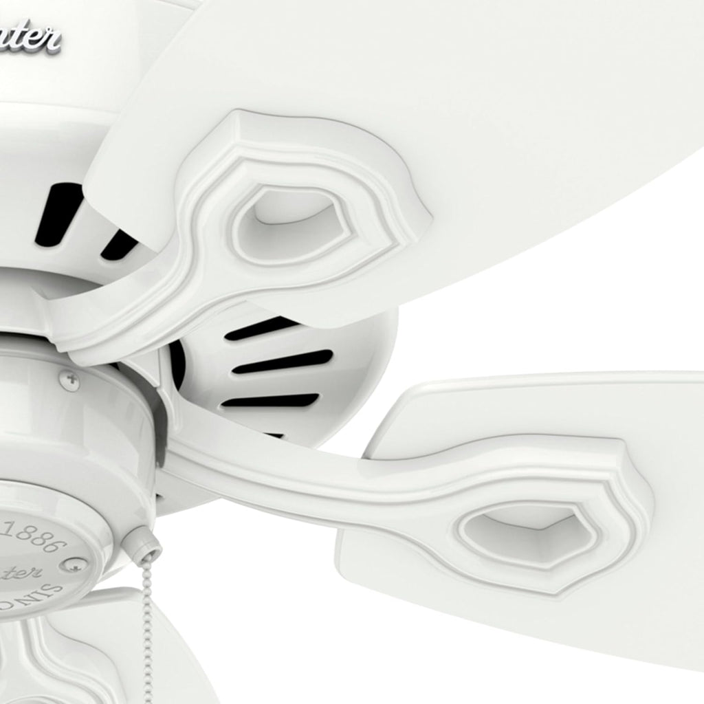 Hunter Fan 52 inch Snow White Traditional Ceiling Fan, 5 Blade (Renewed)
