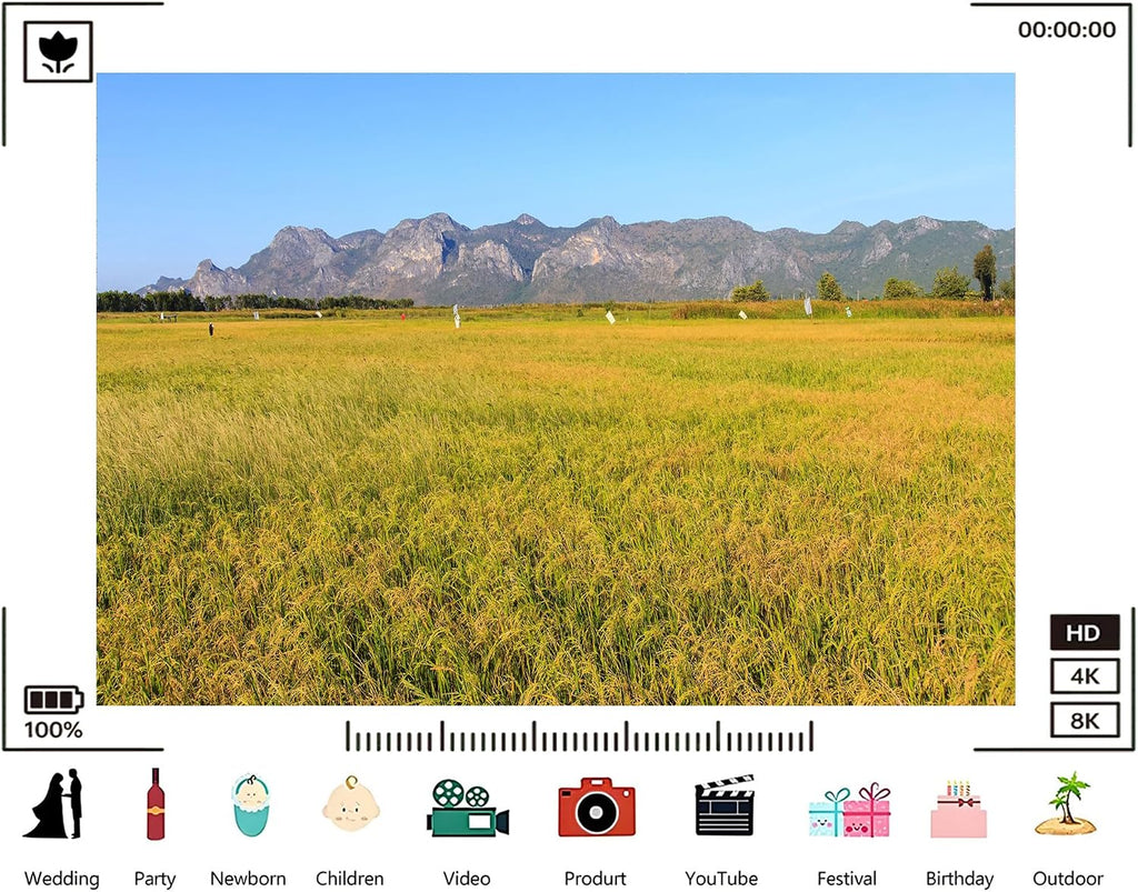 Trykid 20x10ft Golden Rice Field Backdrop Limestone Mountains Clear Blue Sky Rural Farmland Photography Background Country Party Decoration Photo Booth Prop Fabric
