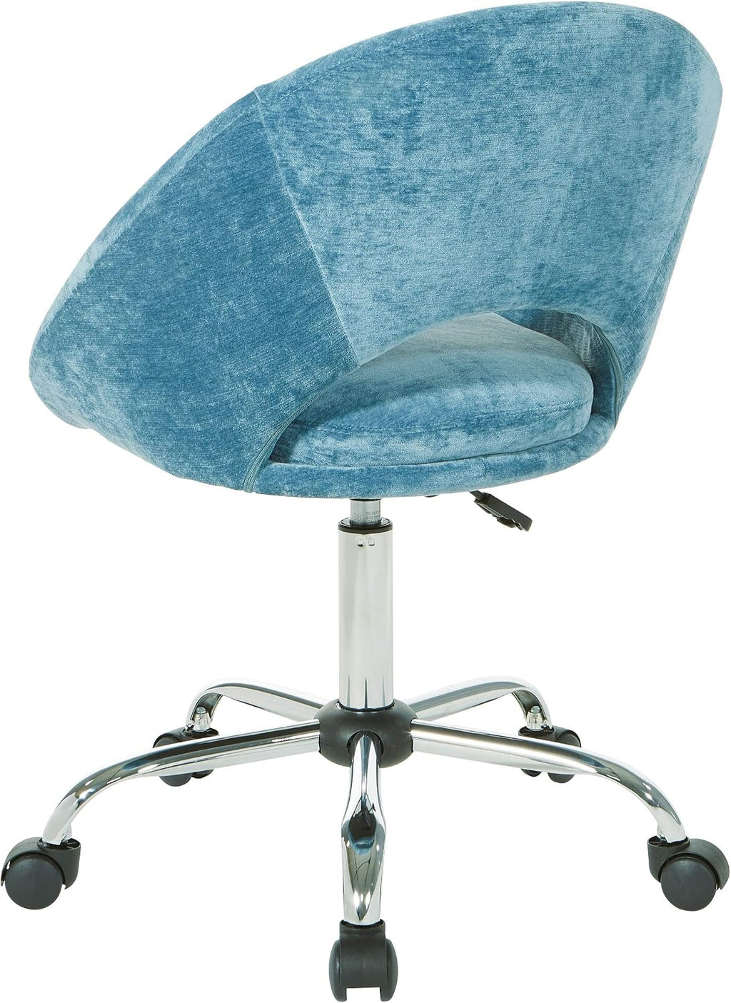 OSP Home Furnishings Milo Modern Chic Height Adjustable Padded Home Office Chair, Royal Blue Micro-Fiber Velvet