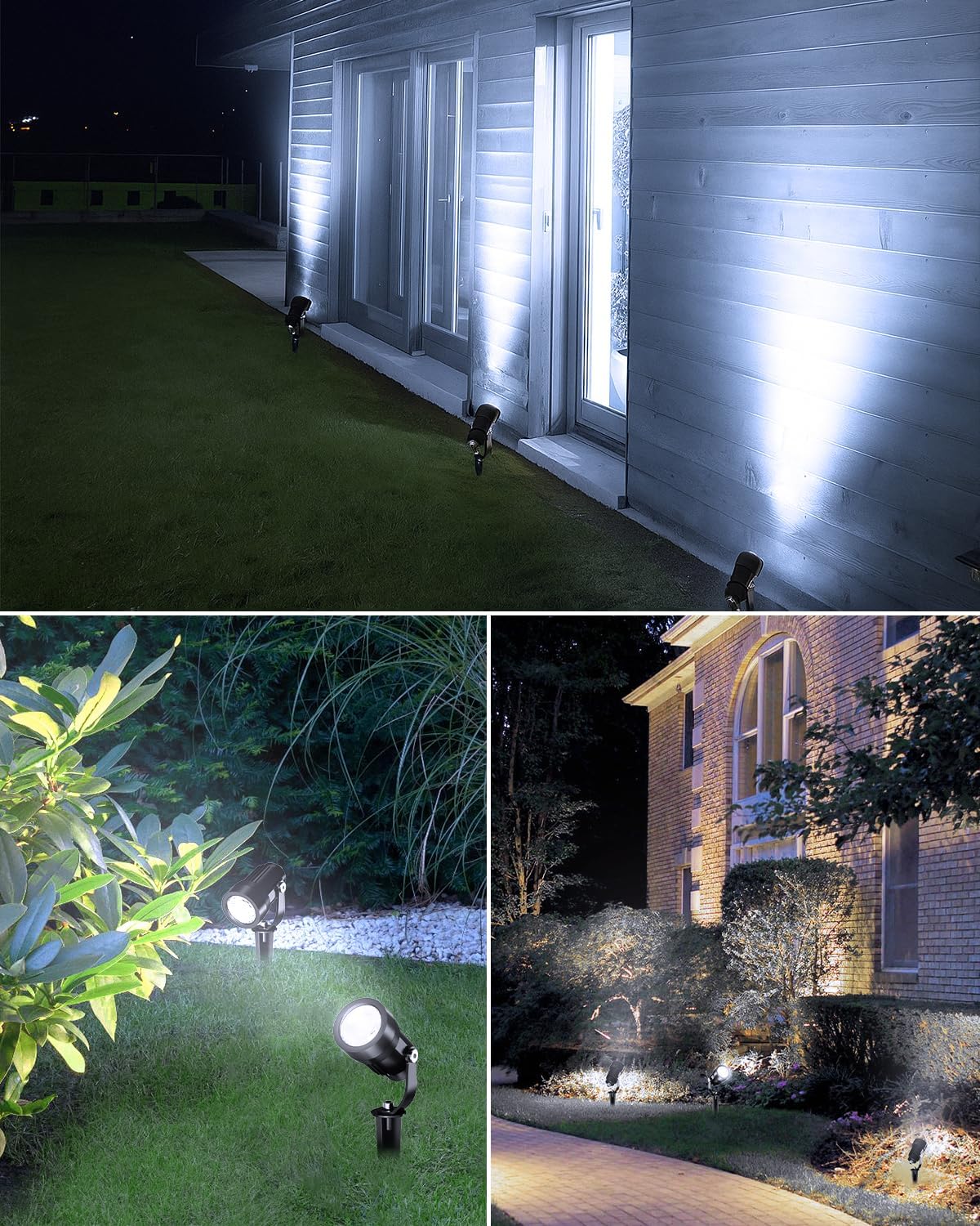 HIBOITEC All-in-One 5W Low Voltage Landscape Lights, 12 Pack LED Landscape Lighting Kit with Transformer, 100FT Wires and Connectors, Waterproof Outdoor Spot Lights for House Yard Trees Garden, 5000K