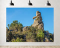 Trykid 20x10ft Unique Rock Formation Backdrop Jagged Limestone Clear Blue Sky Bushes Photography Background Nature Shoots Tapestry Party Decoration Photo Studio Prop Fabric