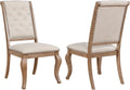 Coaster Home Furnishings - Brockway - Set of 2 Upholstered Dining Chair with Button Tufted, Nailhead Trim and Diamond Motif - Dining Room & Kitchen - Barley Brown - 110292