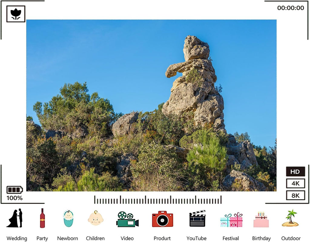 Trykid 20x10ft Unique Rock Formation Backdrop Jagged Limestone Clear Blue Sky Bushes Photography Background Nature Shoots Tapestry Party Decoration Photo Studio Prop Fabric