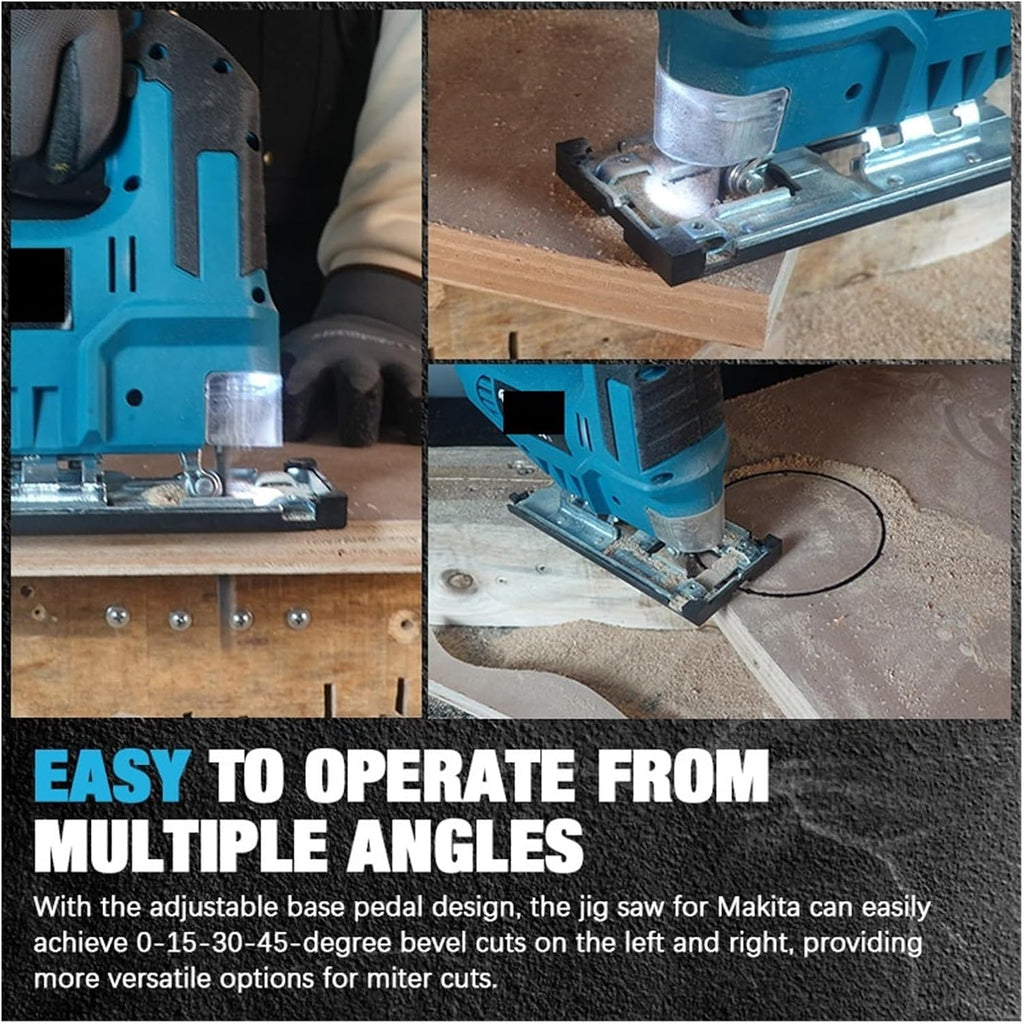Reciprocating Saw, 2150RPM Cordless Electric Curved Saw 750W Rechargeable Jig Woodworking Cutting Power Tool For 18V Battery(1Battery)