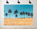 Trykid 20x10ft Palm Tree Beach Coast Backdrop Tropical Seaside Summer Scenery Clear Sky Coastal Landscape Photography Background Beach Theme Event Party Decoration Photo Booth Prop Fabric