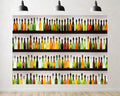 Trykid 20x10ft Colorful Glass Bottles Backdrop Multi Tiered Shelves Amber Green Clear Glass Backlit Display Photography Background Bar Event Party Decoration Photo Booth Prop Fabric