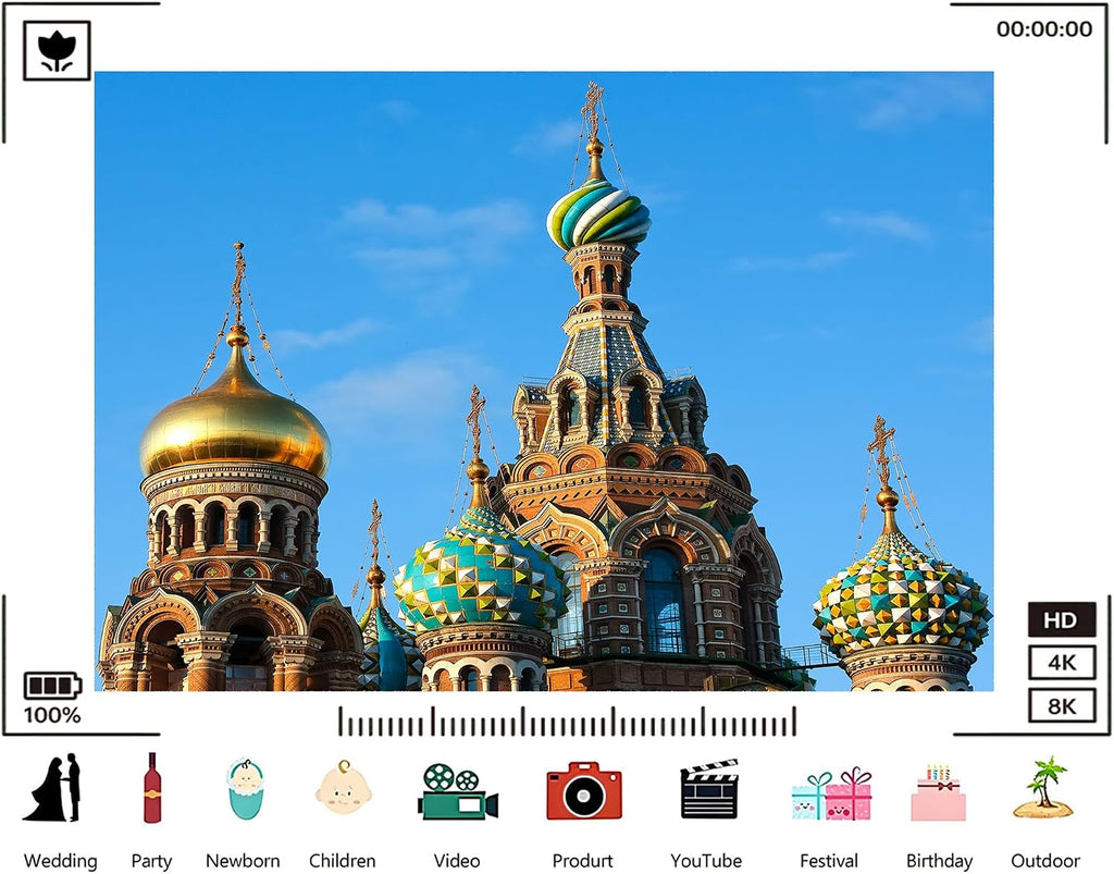 Trykid 20x10ft Orthodox Church Backdrop Colorful Domes Intricate Mosaics Clear Blue Sky Religious Architecture Photography Background Cultural Party Decoration Photo Booth Prop Fabric