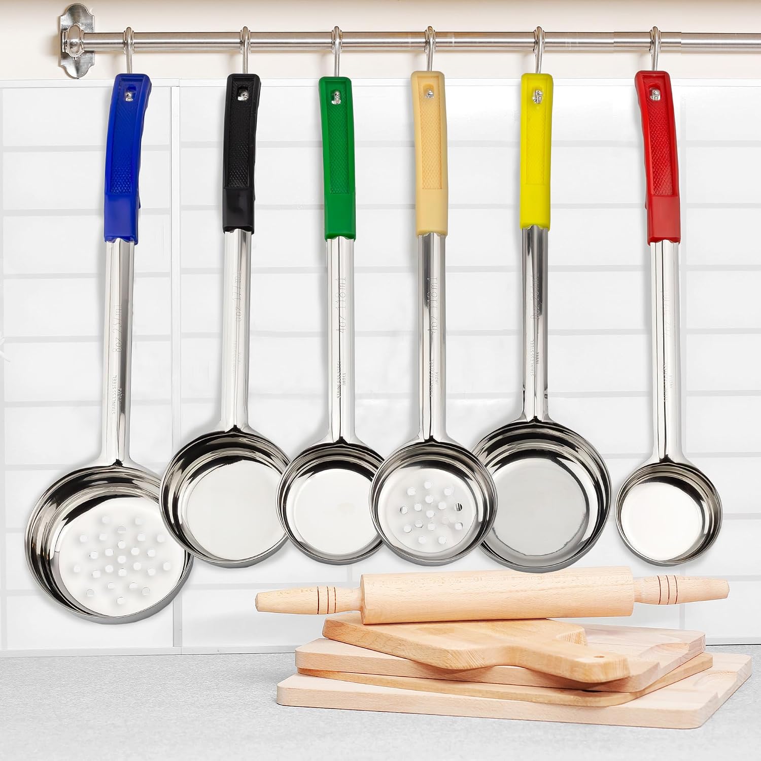 Darware Portion Control Serving Spoons (Case of 12 Sets); w 1/4 Cup, 1/2 Cup, 3/4 Cup & 1 Cup (2, 4, 6, 8 oz) & 1/2 & 1 Cup Utensils/Spoodles