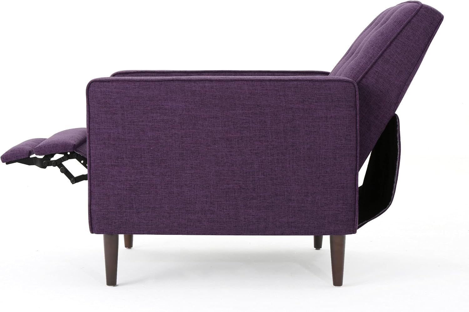 Christopher Knight Home Mervynn Mid-Century Modern Fabric Recliner,polyester, Muted Purple / Dark Espresso
