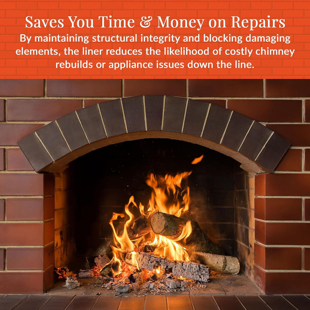 Fireside Chimney Supply Smooth Wall Basic FireSafe Flexible Chimney Liner Insert Kit with Insulation | Fireplace Insert | Stainless Steel Chimney Liner Kit | Made in USA | Heavy-Duty 6 Inch x 20 Feet