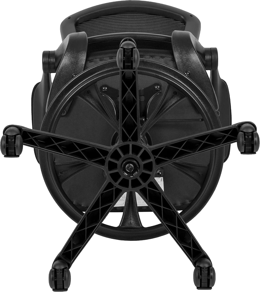 Flash Furniture Kale Mid-Back Swivel Office Chair with Adjustable Foot Ring, Lumbar Support, and Seat Height, Ergonomic Mesh Executive Chair, Black