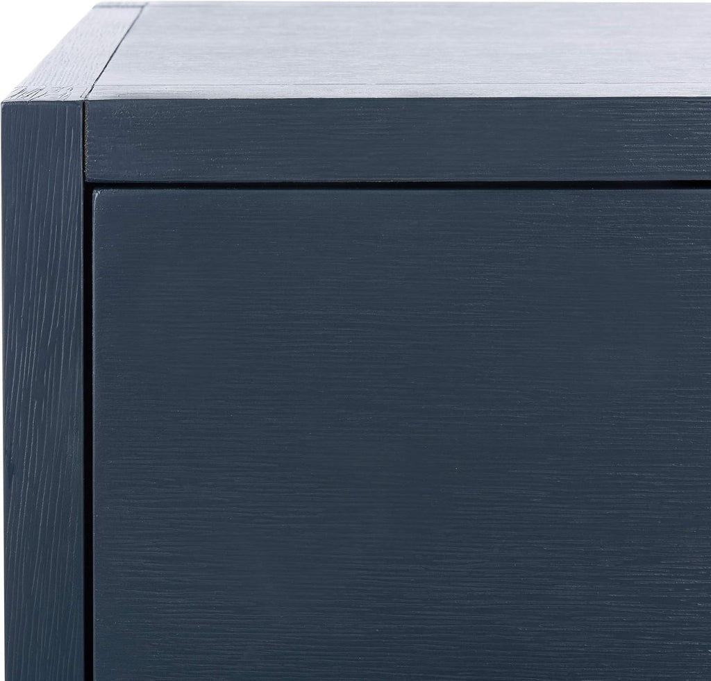 SAFAVIEH Furniture - Sadie 1-Drawer Nightstand - Navy - Wood - Glam Gold Hardware Design - Ideal for Bedroom, 21'W x 17.2'D x 26'H - Fully Assembled (NST9201A)