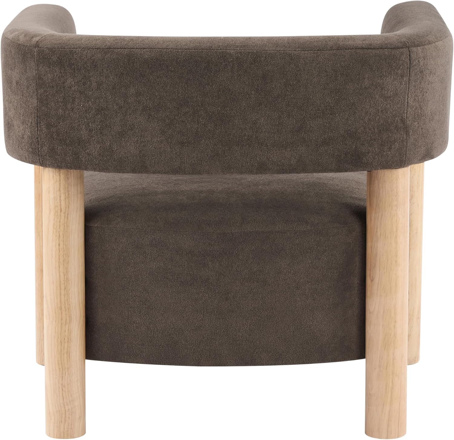 Christopher Knight Home Carly Low Profile Accent Chair, Boucle Upholstered Barrel Chair, Comfy Reading Chair for Bedroom, Wooden Single Lounge Sofa, Dark Brown