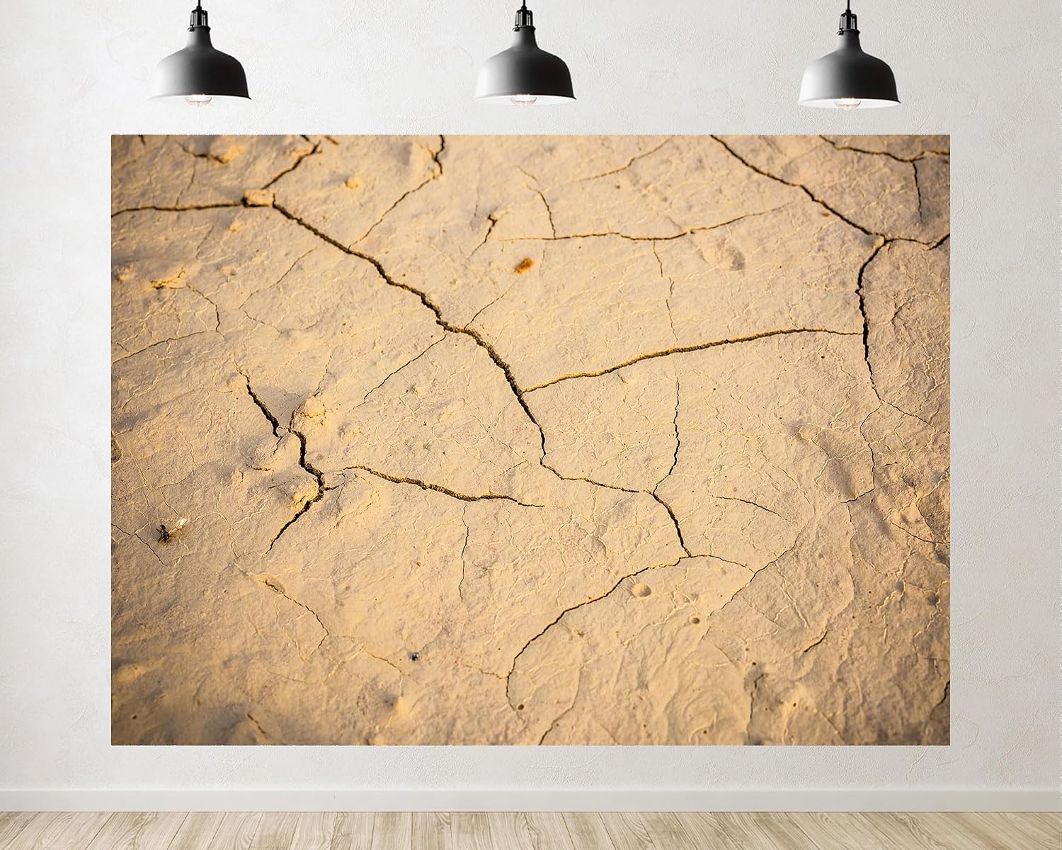 Trykid 20x10ft Cracked Dry Earth Texture Backdrop Arid Desert Ground Pattern Photography Background Nature Exploration Minimalist Party Decoration Tapestry Photo Booth Prop Fabric