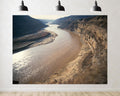 Trykid 20x10ft Wide River Bend Backdrop Canyon Cliffs Sandy Banks Calm Water Clear Blue Sky Photography Background Majestic Landscape Event Party Decoration Photo Booth Prop Fabric