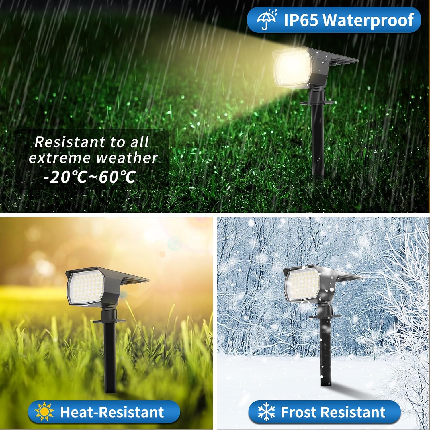 24 Pack Outdoor Solar Lights for Yard Garden, Include 12 Pack Solar Spotlights Outdoor Waterproof Warm White&12 Pack Solar Lights for Outside Cool White