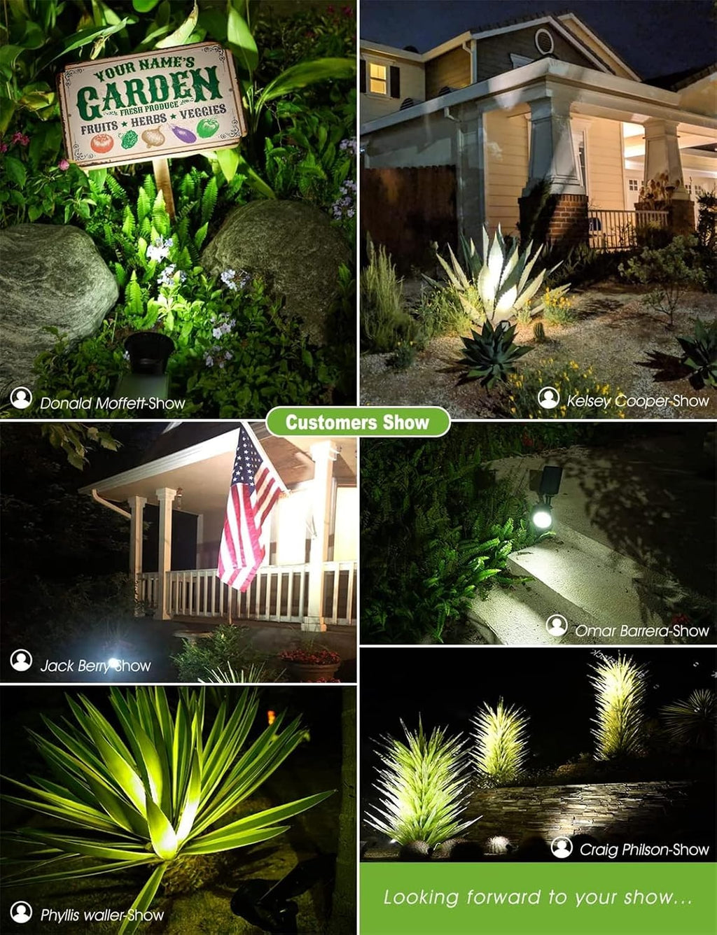 Solar Spot Lights Outdoor,2.5W Solar Panel and Bright 2 in 1 Waterproof Solar Powered Landscape Spotlights Wall Light for Garden Patio Yard Flag Pole Pool,Warm Light,6 pcs (Warm Light 2 pcs)