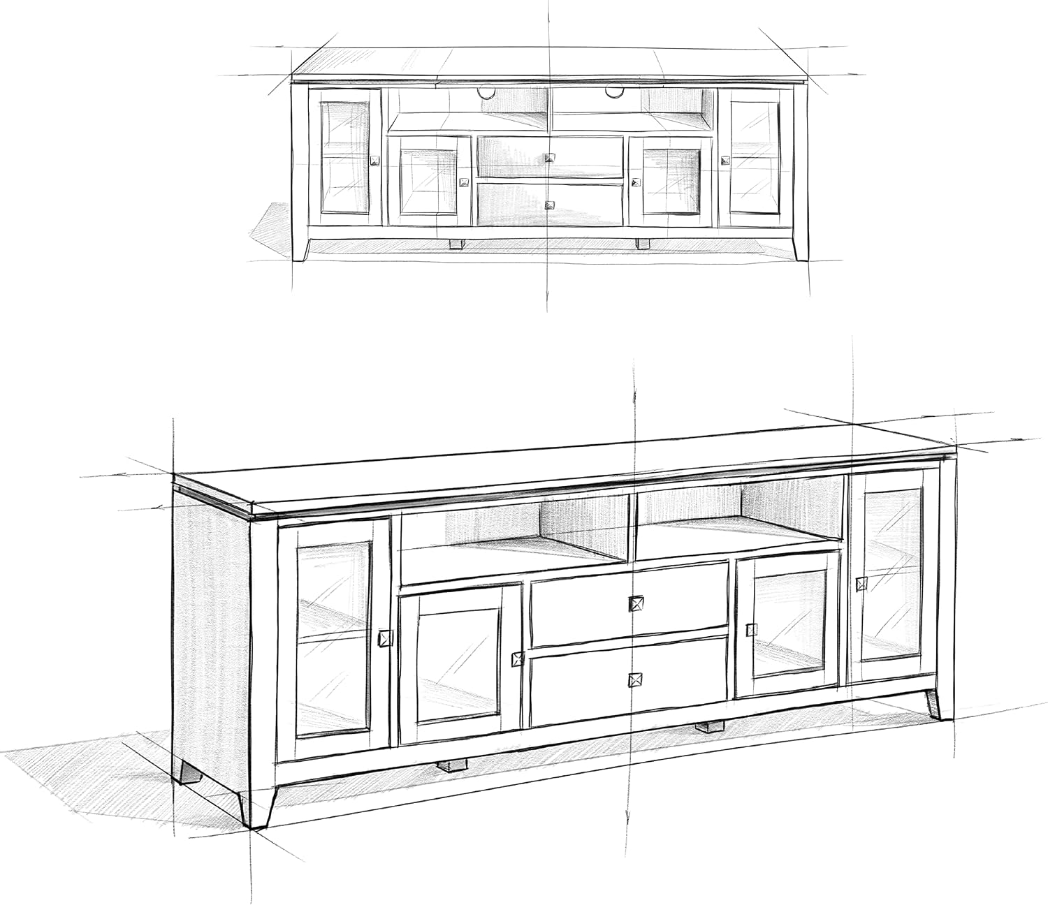 SIMPLIHOME Cosmopolitan SOLID WOOD Universal TV Media Stand, 72 inch Wide, Contemporary, Living Room Entertainment Center with Storage, for Flat Screen TVs up to 80 inches in Distressed Grey