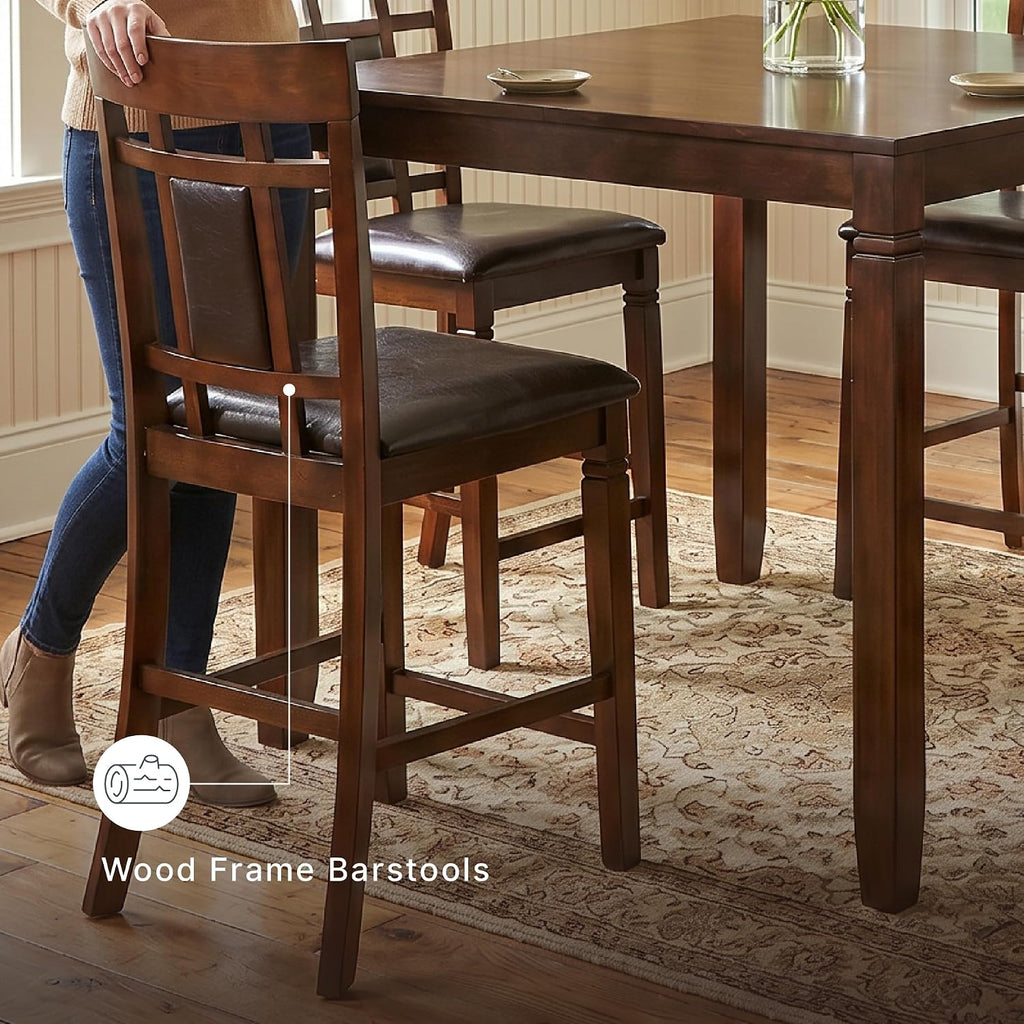 Signature Design by Ashley Bennox 5 Piece Counter Height Dining Set, Includes Table & 4 Barstools, Brown