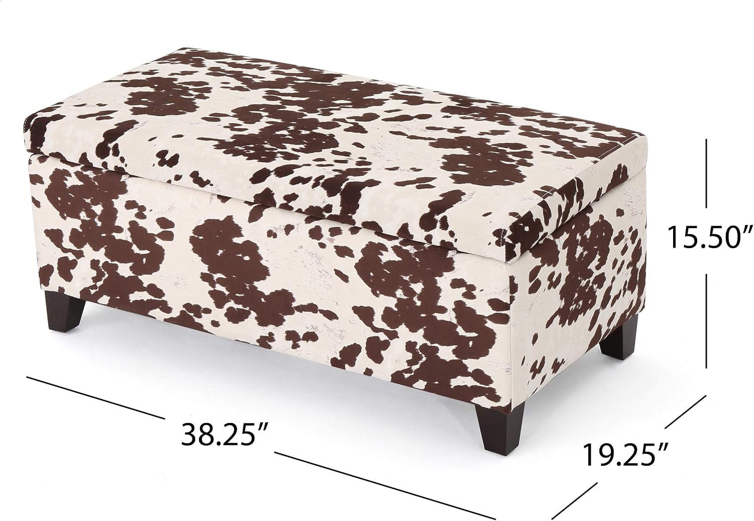Christopher Knight Home Breanna Storage Ottoman Bench, Milk Cow Print