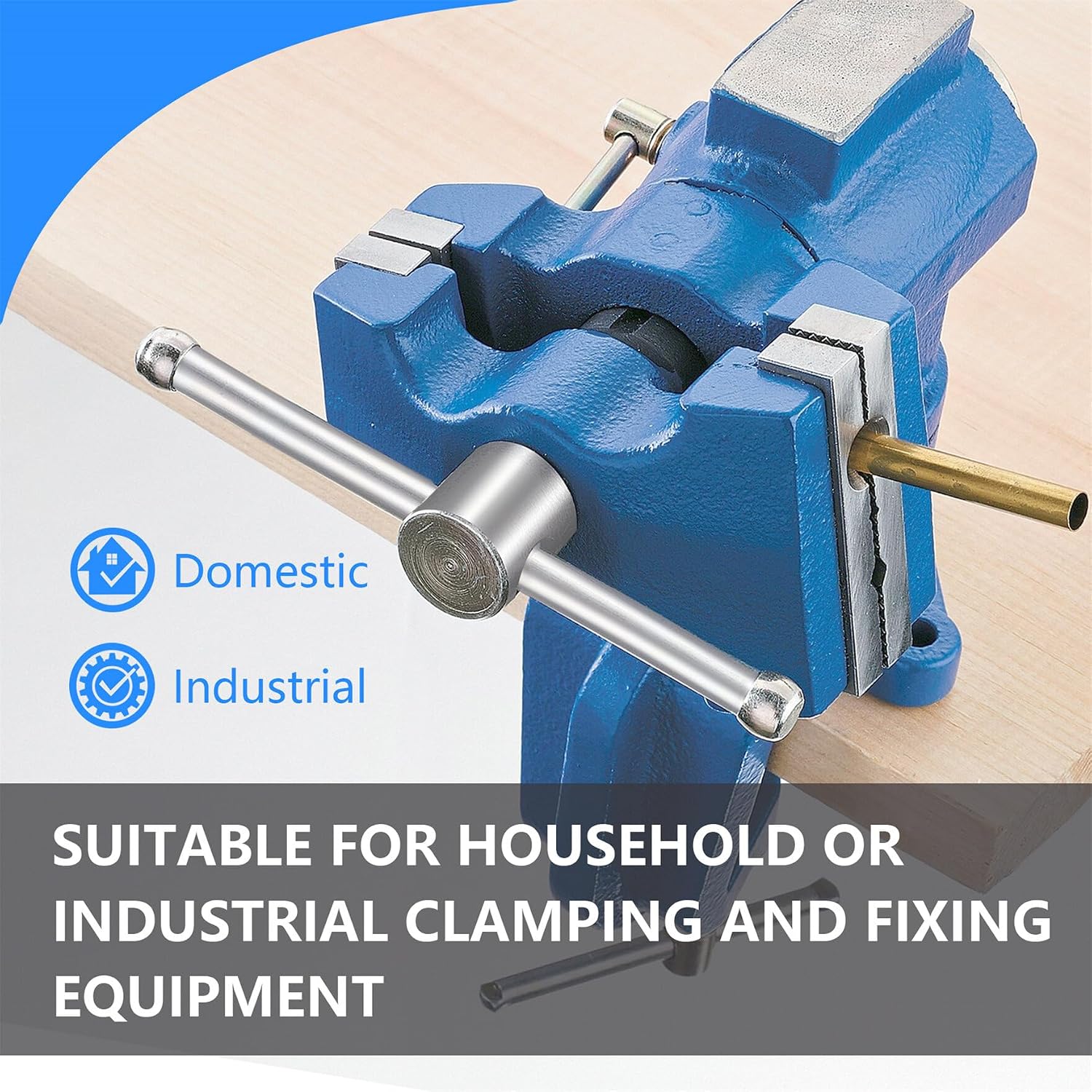 waltyotur Multi-purpose 6 Inch Vise Bench Vise Heavy Duty Multi-Jaw Vise 360-Degree Rotation Clamp on Vise with Swivel Base and Head for Clamping Fixing Equipment Home or Industrial Use