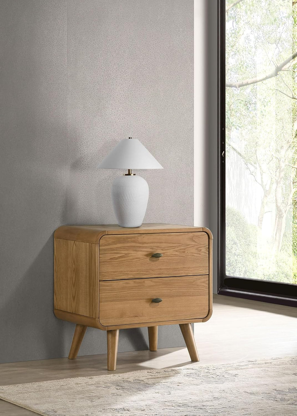 Coaster Home Furnishings Robyn 2-Drawer Nightstand Bedside Table Light Ash