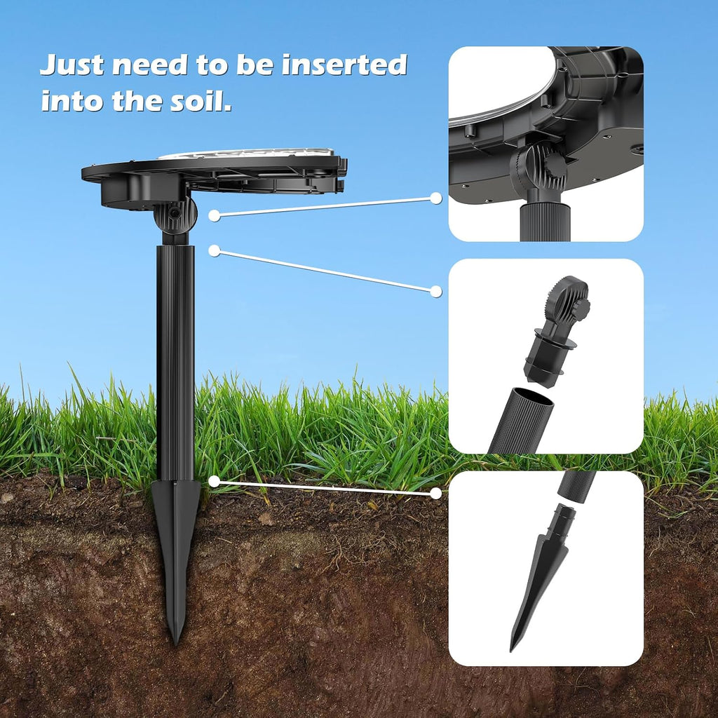 Wireless Solar Palm Tree Lights Outdoor, 12000 mAh & 32 LEDs Outdoor Yard Lighting, 6000K Uplight Landscape Lights Solar Powered Flood Lights for Large Tree, Yard, Garden