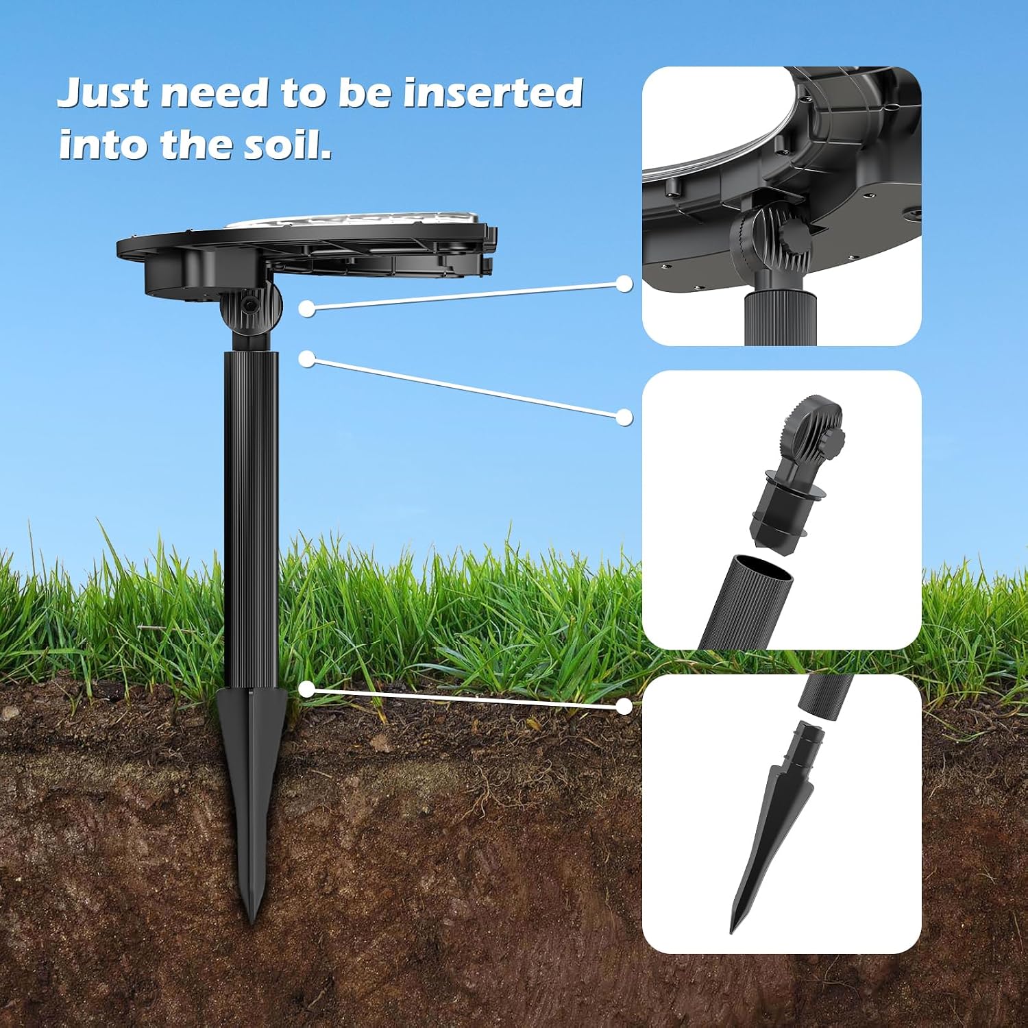 Wireless Solar Palm Tree Lights Outdoor, 12000 mAh & 32 LEDs Outdoor Yard Lighting, 6000K Uplight Landscape Lights Solar Powered Flood Lights for Large Tree, Yard, Garden