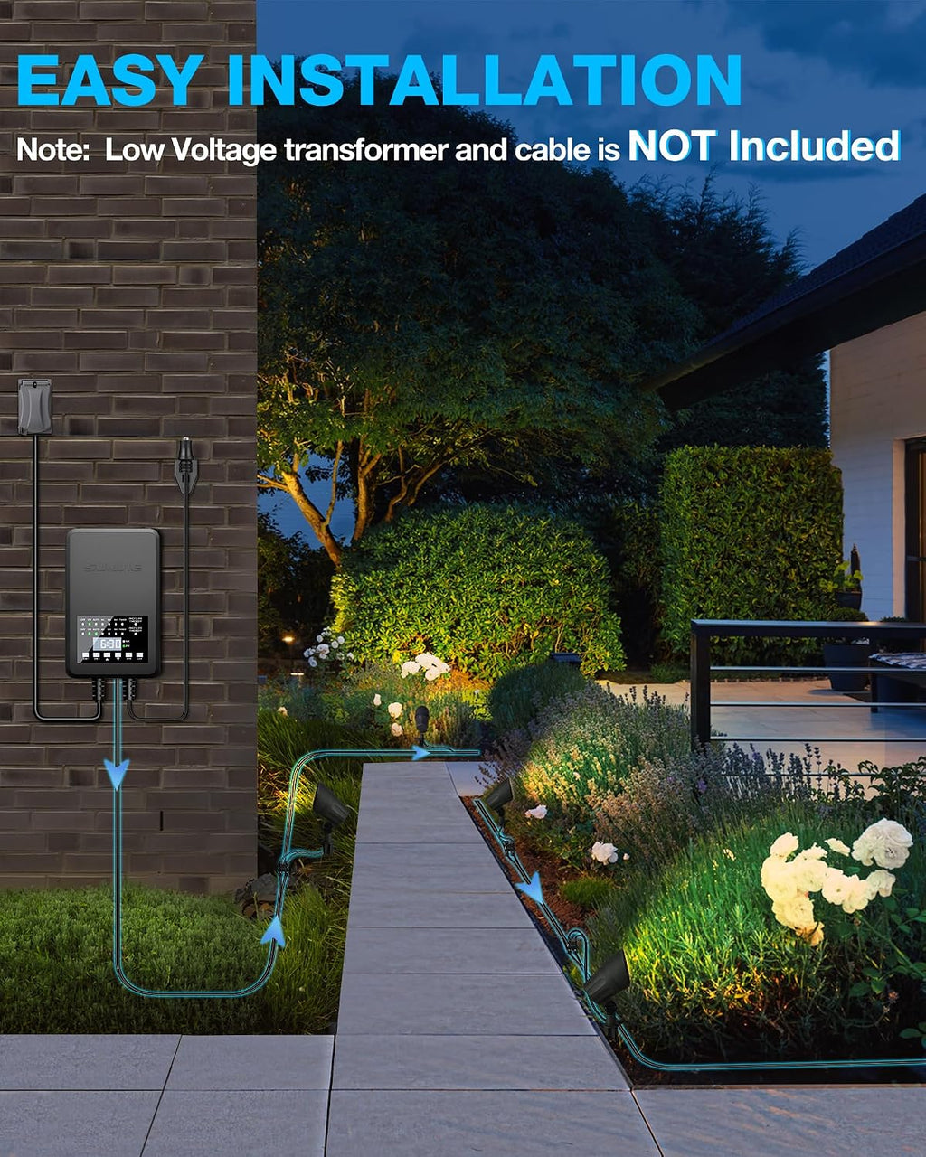 SUNVIE 6W Low Voltage Landscape Lights LED Low Voltage Lighting Warm White Landscaping Lights Waterproof Landscape Spotlights with Connectors Spot Lights Outdoor for Garden Tree Wall Yard, 12 Pack