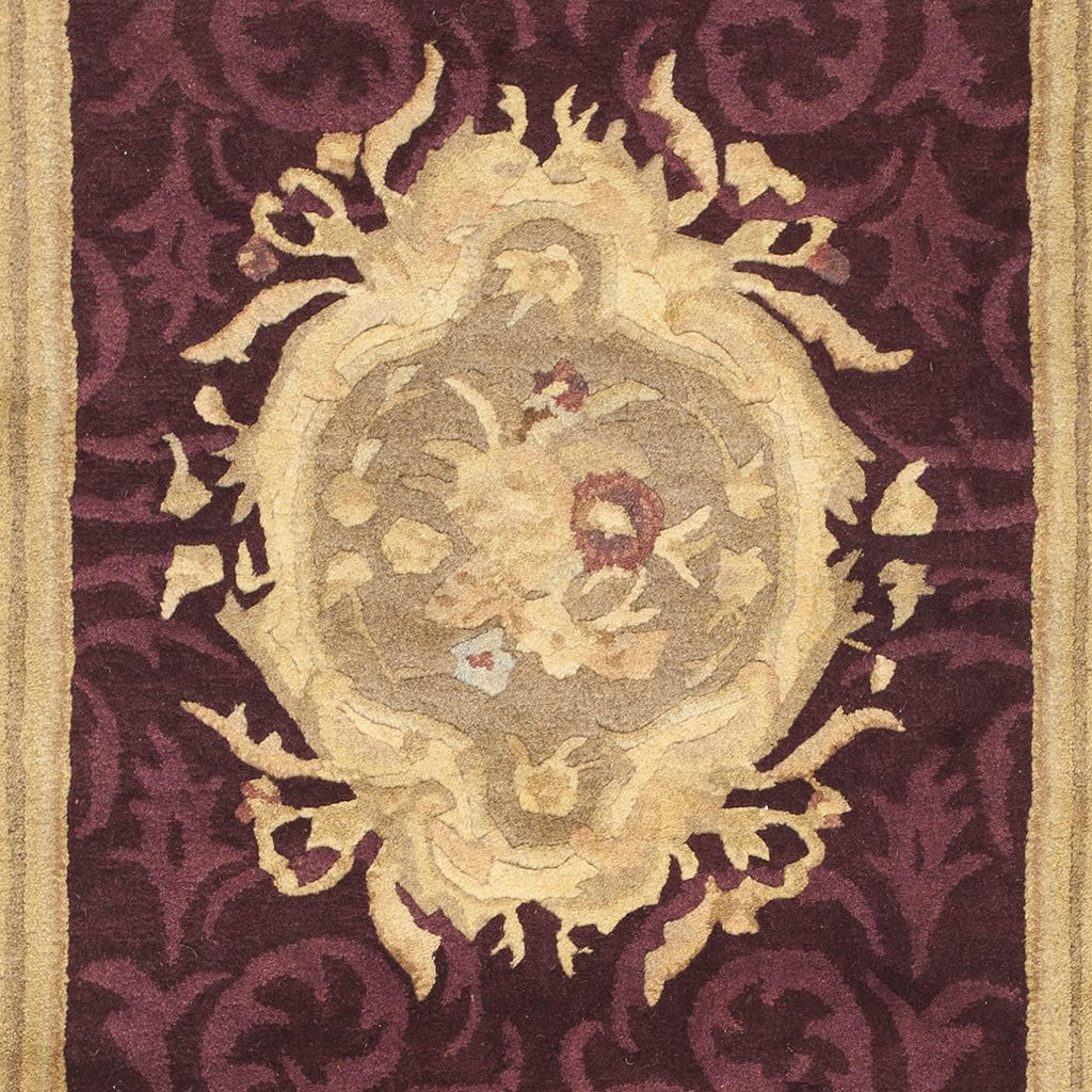 SAFAVIEH Empire Collection Runner Rug - 2'6' x 8', Dark Red & Dark Beige, Handmade Traditional European Wool, Ideal for High Traffic Areas in Living Room, Bedroom (EM414A)