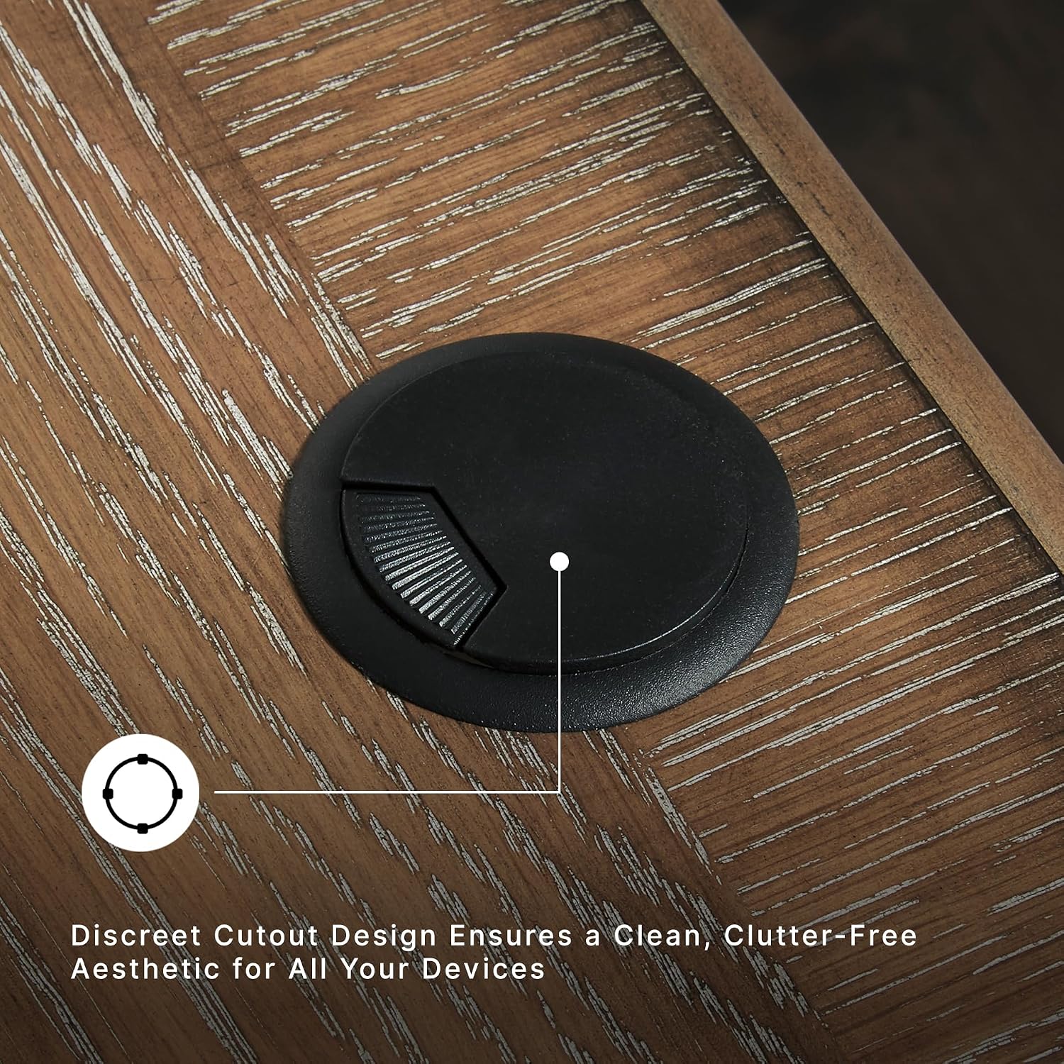 Signature Design by Ashley Realyn Farmhouse Home Office Desk, 2 Drawers, Drop-down Drawer, USB Charging, Wood, 60' W x 28' D x 31' H, Chipped White and Brown