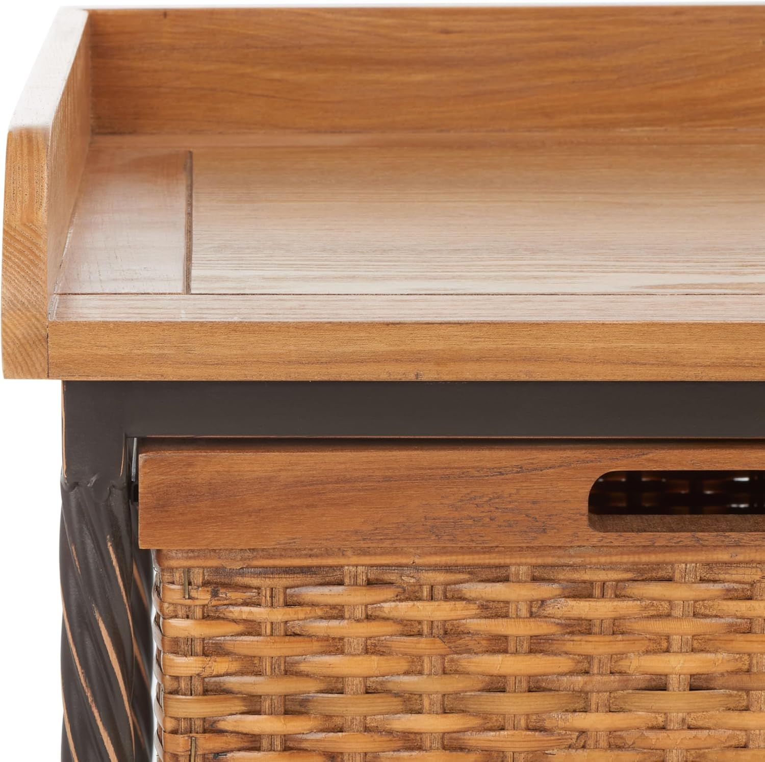 Safavieh American Homes Collection Noah Antiqued Pewter and Oak Storage Bench